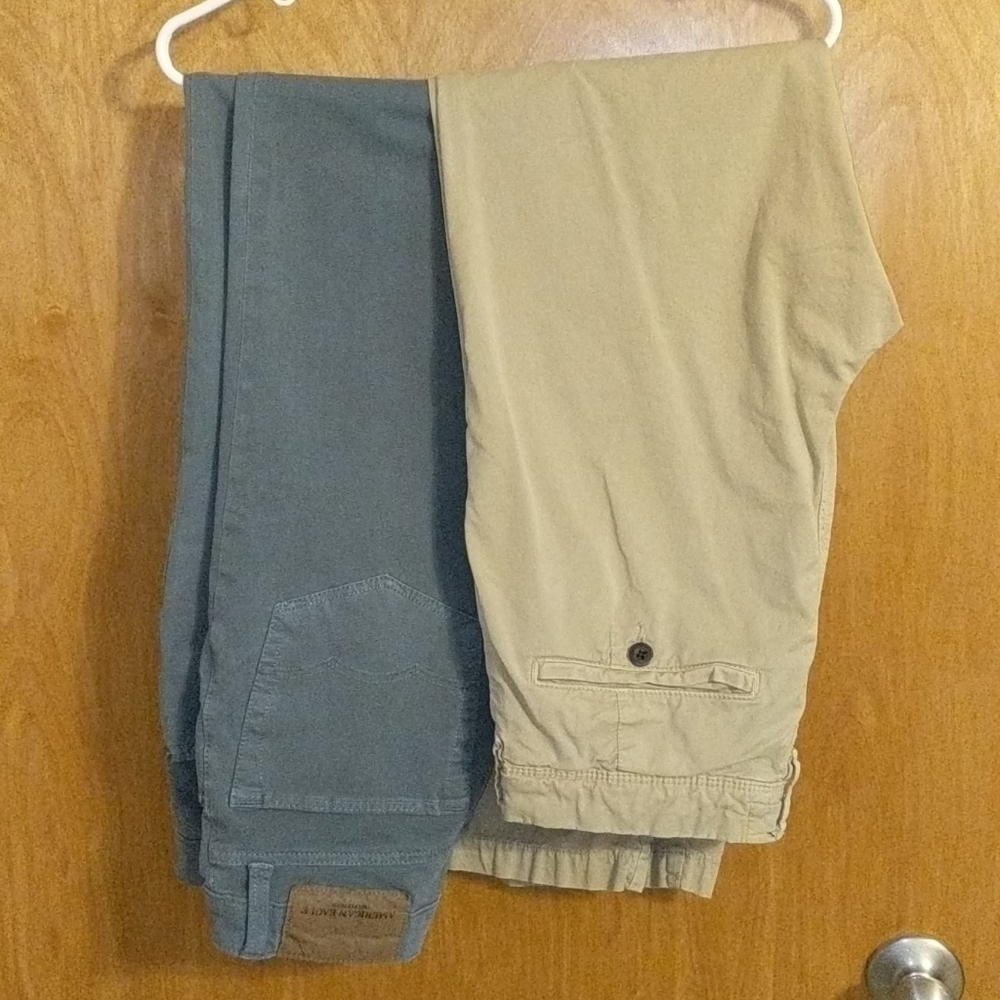 TWO PAIR!! American Eagle gray pants and khakis